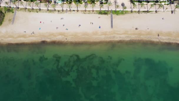 Drone Aéreo Direto Uma Praia Conhecida Como Playa San Antonio — Vídeo de Stock