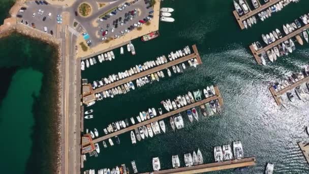 Rovnou Dolů Letecké Drone Záběry Vesnice Sant Antoni Ostrově Ibiza — Stock video
