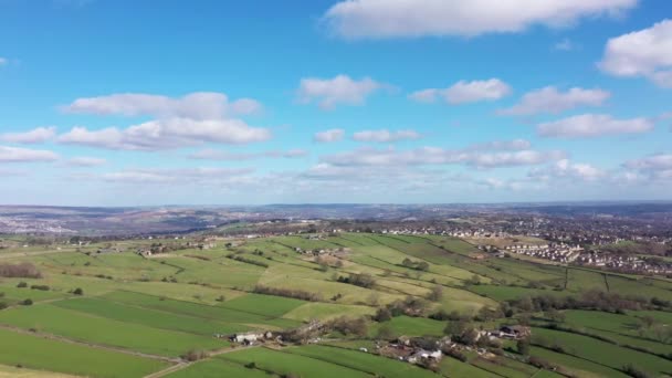 Légi Felvétel Thornton Gyönyörű Városáról Bradfordban Egyesült Királyságban Amely Egy — Stock videók