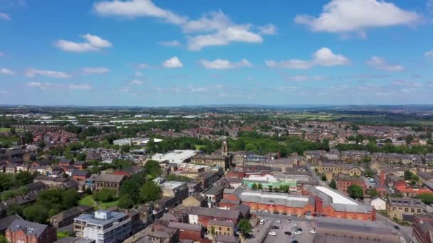 Αεροπλάνο Drone Της Πόλης Morley Στο Leeds West Yorkshire Της — Αρχείο Βίντεο