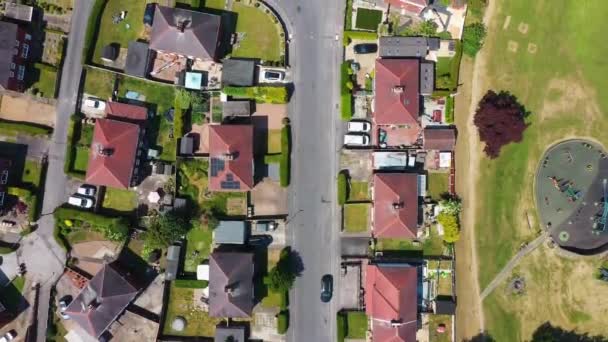 Přímo Dolů Letecké Záběry Krásné Malé Britské Město Hemsworth Městě — Stock video