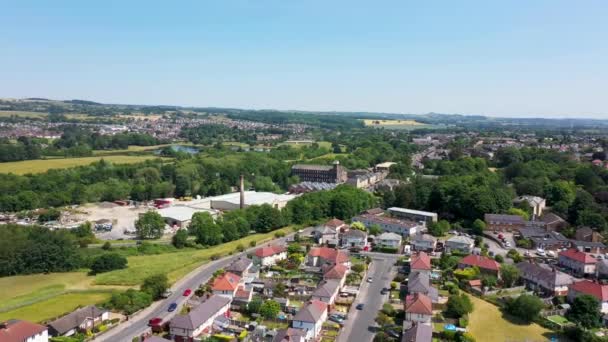 Letecké Záběry Dronů Obytných Ulic Silnic Městě Otley Leedsu Západní — Stock video