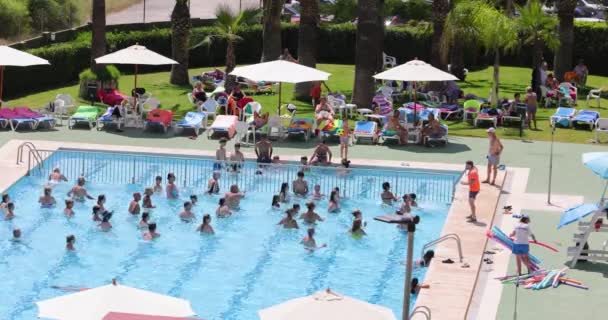Benidorm Spain 1St July 2023 Footage People Vacation Relaxing Sunbathing — Stok Video