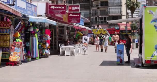 Benidorm Spanje Juli 2023 Wandelfilmpjes Van Prachtige Stad Benidorm Spanje — Stockvideo