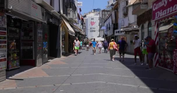 Бенидорм Испания Июля 2023 Года Запись Красивого Города Бенидорм Испании — стоковое видео