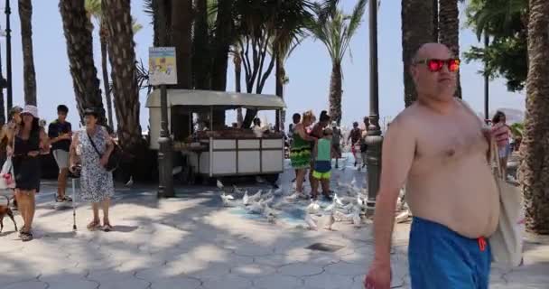 Benidorm Spanya Temmuz 2023 Spanya Nın Güzel Benidorm Şehrinin Kumsalda — Stok video