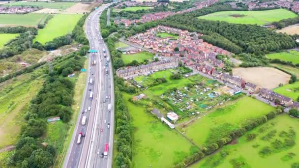 Luftaufnahmen Des Dorfes East Ardsley Stadtbezirk Leeds West Yorkshire England — Stockvideo