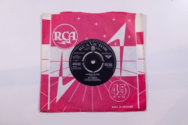 London UK, 4th Feb 2024 An old 7inch vinyl record by the band The Monkees with the sixties song Daydream Believer in its original sleeve clipart