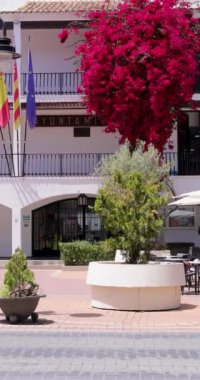 Altea Spain, 25 Mayıs 2024: İspanya 'nın güzel şehri Altea' nın portre görüntüsü İspanyol şehrinin sokaklarını gösteriyor