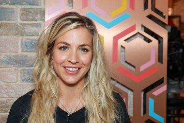 Leeds UK, 5 Ekim 2021: Ünlü İngiliz aktris, radyo sunucusu ve eski aktris Gemma Atkinson