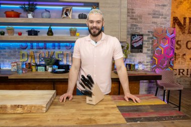 Leeds UK, 24th March 2021: The famous celebrity professional chef John Whaite who is an English baker who won the third series of The Great British Bake Off in 2012. clipart