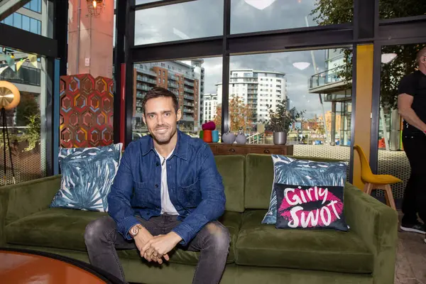 stock image Leeds UK, 14th Oct 2020: The British celebrity Spencer Matthews who is a British television personality and entrepreneur, known for his appearances on Made in Chelsea