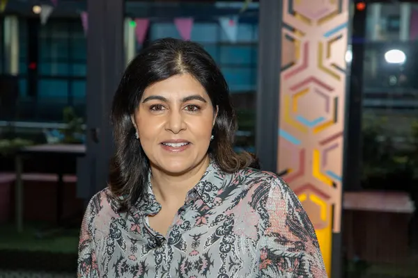 stock image Leeds UK, 15th Feb 2022: The famous Sayeeda Warsi, Baroness Warsi PC is a British lawyer, politician, and member of the House of Lords who served as co-Chairwoman of the Conservative Party