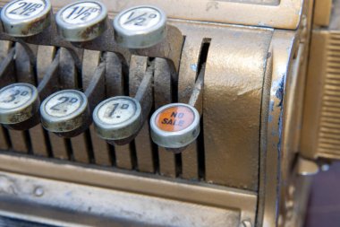 Eski tarihi bir İngiliz mağaza kasası.