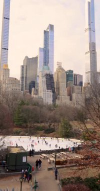 New York City, ABD, 31 Aralık 2022: New York ABD Central Park 'ta New York City' deki şehir parkı Manhattan 'ın Yukarı Batı ve Yukarı Doğu Yakası' nda yer almaktadır.