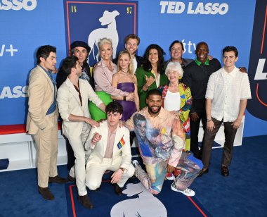 LOS ANGELES, CA. 10 Haziran 2023: Hannah Waddingham, Juno Temple & Ted Lasso Cast Televizyon Akademisi FYC Emmy gösteriminde