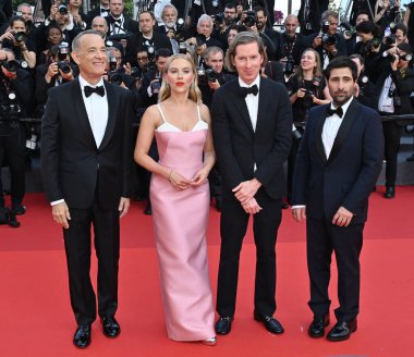 FRANSA, FRANSA. 23 Mayıs 2023: Tom Hanks, Scarlett Johansson, Wes Anderson & Jason Schwartzman Asteroid City 'nin 76. Festival de Cannes galasında