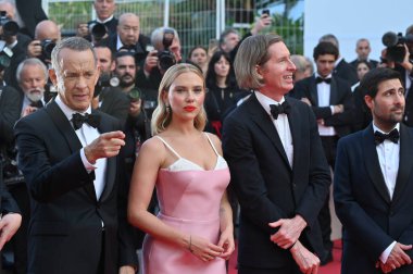 FRANSA, FRANSA. 23 Mayıs 2023: Tom Hanks, Scarlett Johansson, Wes Anderson & Jason Schwartzman Asteroid City 'nin 76. Festival de Cannes galasında