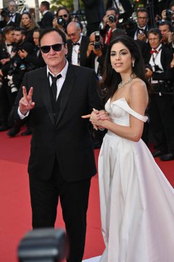 FRANSA, FRANSA. 27 Mayıs 2023: 76. Cannes Festivali 'nin Kapanış Galasında Quentin Tarantino ve Daniella Pick