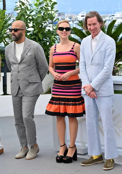 Cannes France May 2023 Jeffrey Wright Scarlett Johansson Wes Anderson — Stock Photo, Image