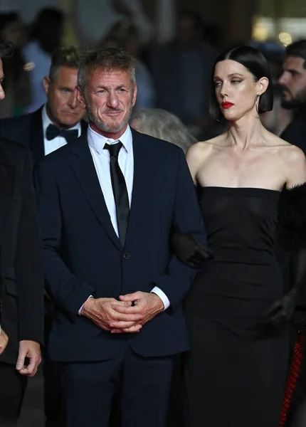 Cannes France May 2023 Sean Penn Raquel Nave Premiere Black — Stock Photo, Image