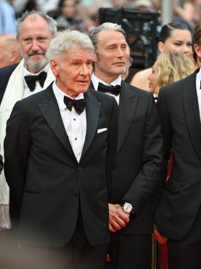 FRANSA, FRANSA. 18 Mayıs 2023 'te Harrison Ford, Indiana Jones' un galasında ve Kaderin Kader Çemberi 'nde 76.