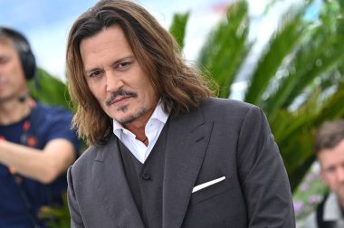 FRANSA, FRANSA. 17 Mayıs 2023: 76. Cannes Festivali 'nde Jeanne du Barry için yapılan fotoğraf çekiminde Johnny Depp