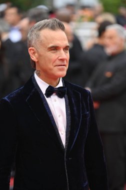 FRANSA, FRANSA. 20 Mayıs 2023: Robbie Williams 76. Cannes Festivali 'ndeki Çiçek Ayının Katilleri galasında