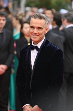 FRANSA, FRANSA. 20 Mayıs 2023: Robbie Williams 76. Cannes Festivali 'ndeki Çiçek Ayının Katilleri galasında