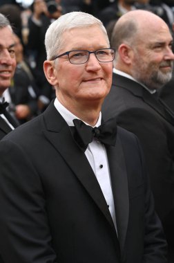 FRANSA, FRANSA. 20 Mayıs 2023: 76. Cannes Festivali 'ndeki Çiçek Ayının Katilleri galasında Tim Cook