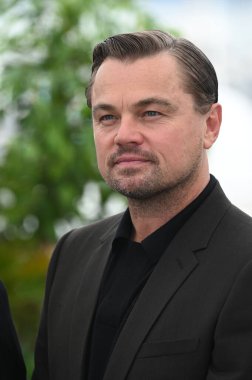 CANNES, FRANCE. May 21, 2023: Leonardo DiCaprio at the photocall for Killers Of The Flower Moon at the 76th Festival de Cannes clipart