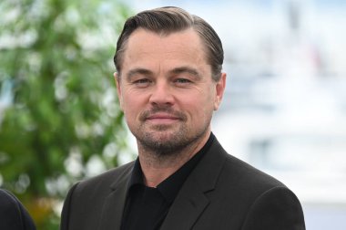 CANNES, FRANCE. May 21, 2023: Leonardo DiCaprio at the photocall for Killers Of The Flower Moon at the 76th Festival de Cannes clipart