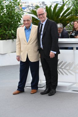 FRANSA, FRANSA. 21 Mayıs 2023: Martin Scorsese ve Thierry Fremaux 76. Cannes Festivali 'nde Ayın Katilleri için yapılan fotoğraf çağrısında