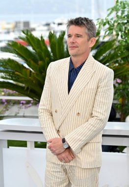 CANNES, FRANCE. May 17, 2023: Ethan Hawke at the photocall for Strange Way of Life at the 76th Festival de Cannes clipart