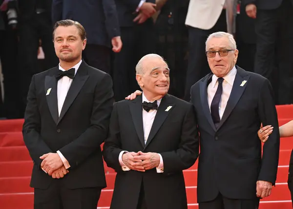 Cannes France May 2023 Leonardo Dicaprio Martin Scorsese Robert Niro — Stock Photo, Image