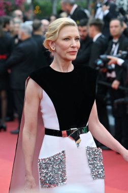 FRANSA, FRANSA. 19 Mayıs 2023 'te Cate Blanchett 76. Cannes Festivali' nin ilk gösteriminde