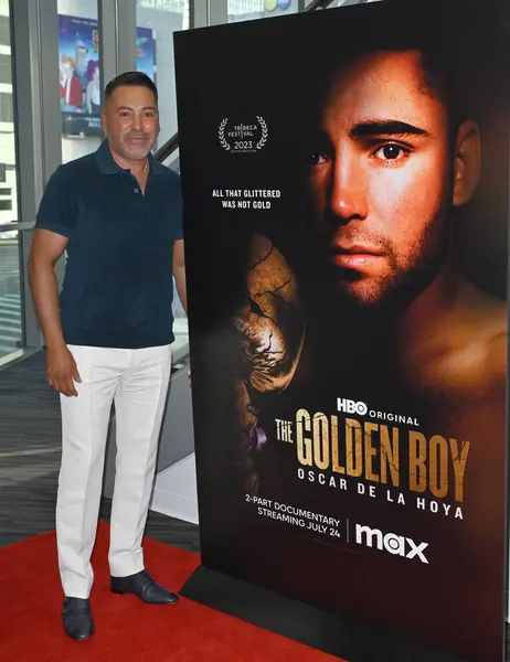 Los Angeles Usa 2023年7月17日 Oscar Hoya在格莱美博物馆的Hbos Golden Boy首映式上 — 图库照片