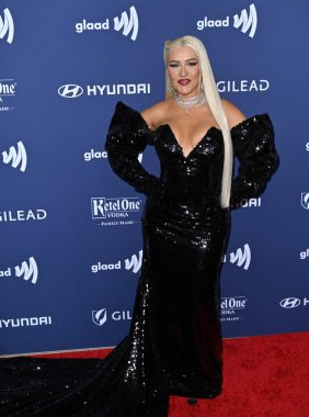 ÇOK HILLS, CA. 30 Mart 2023: Christina Aguilera Beverly Hilton Otel 'de düzenlenen 34. GLAAD Medya Ödülleri' nde