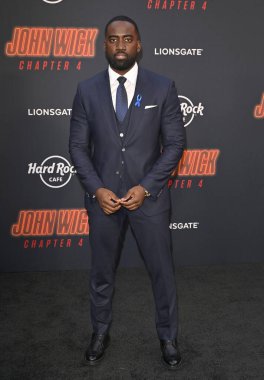 LOS ANGELES, CA. 20 Mart 2023: Shamier Anderson, John Wick 'in galasında: Bölüm 4, TCL Çin Tiyatrosu, Hollywood