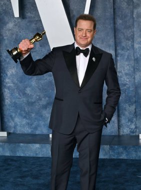 ÇOK HILLS, CA. 12 Mart 2023: Brendan Fraser, Wallis Annenberg Merkezi 'ndeki Vanity Fair Oscar Partisi' nde.