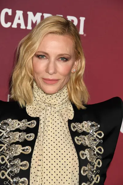 洛杉矶 洛杉矶角 2023年2月27日 Cate Blanchett在洛杉矶费尔蒙特世纪广场 Fairmont Century Plaza 第25届服装设计人协会颁奖典礼上的演讲 — 图库照片