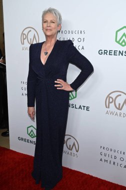 LOS ANGELES, CA. 25 Şubat 2023: Jamie Lee Curtis Beverly Hilton Otel 'deki 34. Yıllık Yapımcılar Birliği Ödülleri' nde