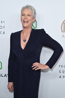 LOS ANGELES, CA. 25 Şubat 2023: Jamie Lee Curtis Beverly Hilton Otel 'deki 34. Yıllık Yapımcılar Birliği Ödülleri' nde