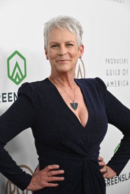 LOS ANGELES, CA. 25 Şubat 2023: Jamie Lee Curtis Beverly Hilton Otel 'deki 34. Yıllık Yapımcılar Birliği Ödülleri' nde