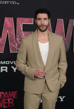 LOS ANGELES, ABD. 12 Şubat 2024: Tahar Rahim, Madam Web 'in Bruin Tiyatrosu' ndaki galasında.