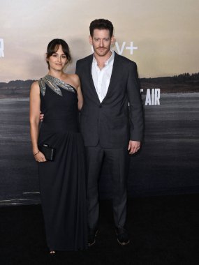LOS ANGELES, USA. January 10, 2024: Sawyer Spielberg & Raye Levine Spielberg at the premiere for Masters of the Air at the Mann Village Theatre clipart