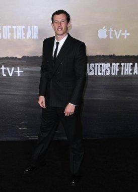 LOS ANGELES, USA. January 10, 2024: Callum Turner at the premiere for Masters of the Air at the Mann Village Theatre clipart