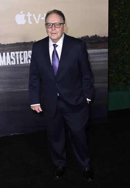 stock image LOS ANGELES, USA. January 10, 2024: Donald Miller at the premiere for Masters of the Air at the Mann Village Theatre