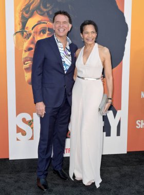 LOS ANGELES, USA. March 19, 2024: Brian Stokes Mitchell and Allyson Tucker at the premiere for Shirley at the Egyptian Theatre clipart