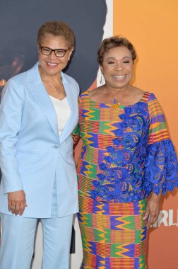 LOS ANGELES, USA. March 19, 2024: Los Angeles Mayor Karen Bass and Congresswoman Barbara Lee at the premiere for Shirley at the Egyptian Theatre clipart